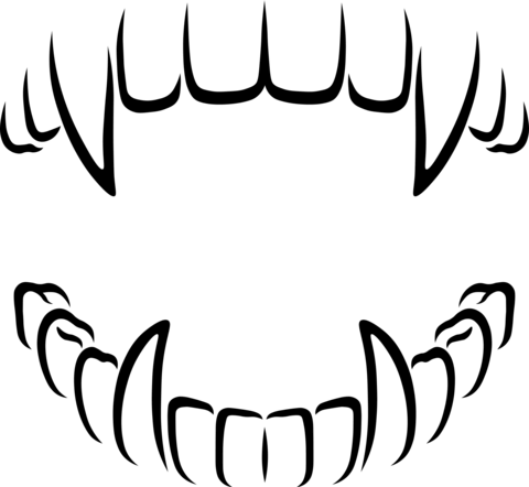 Vampire Teeth Coloring Page